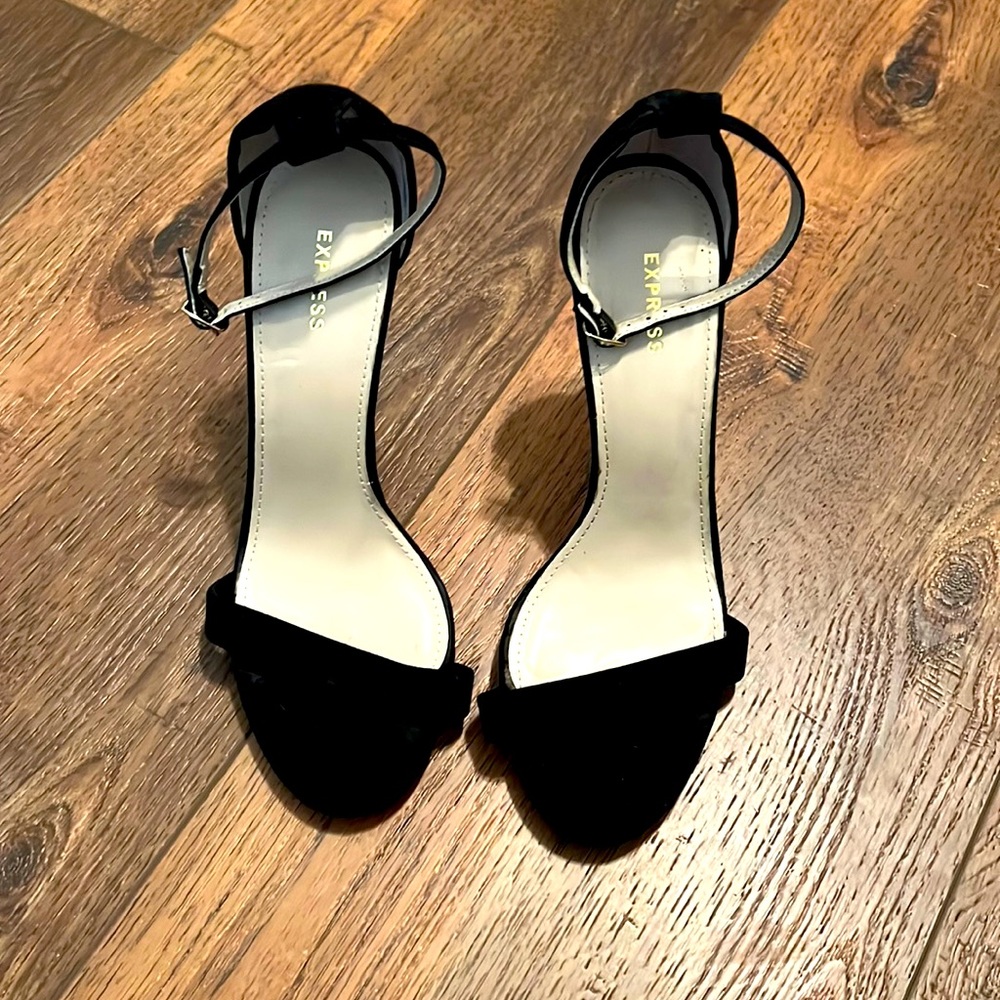 Express black leather shoes.